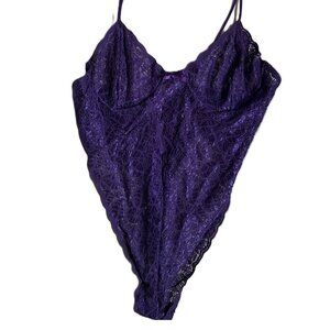 Purple lace stretch teddy Size M  (fits 36C)